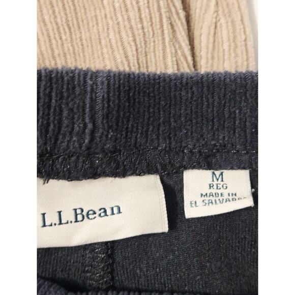 L.L. Bean Corduroy Pants Set 2 Black Brown M Relax Fit Casual Holiday Comfy out - Picture 2 of 7